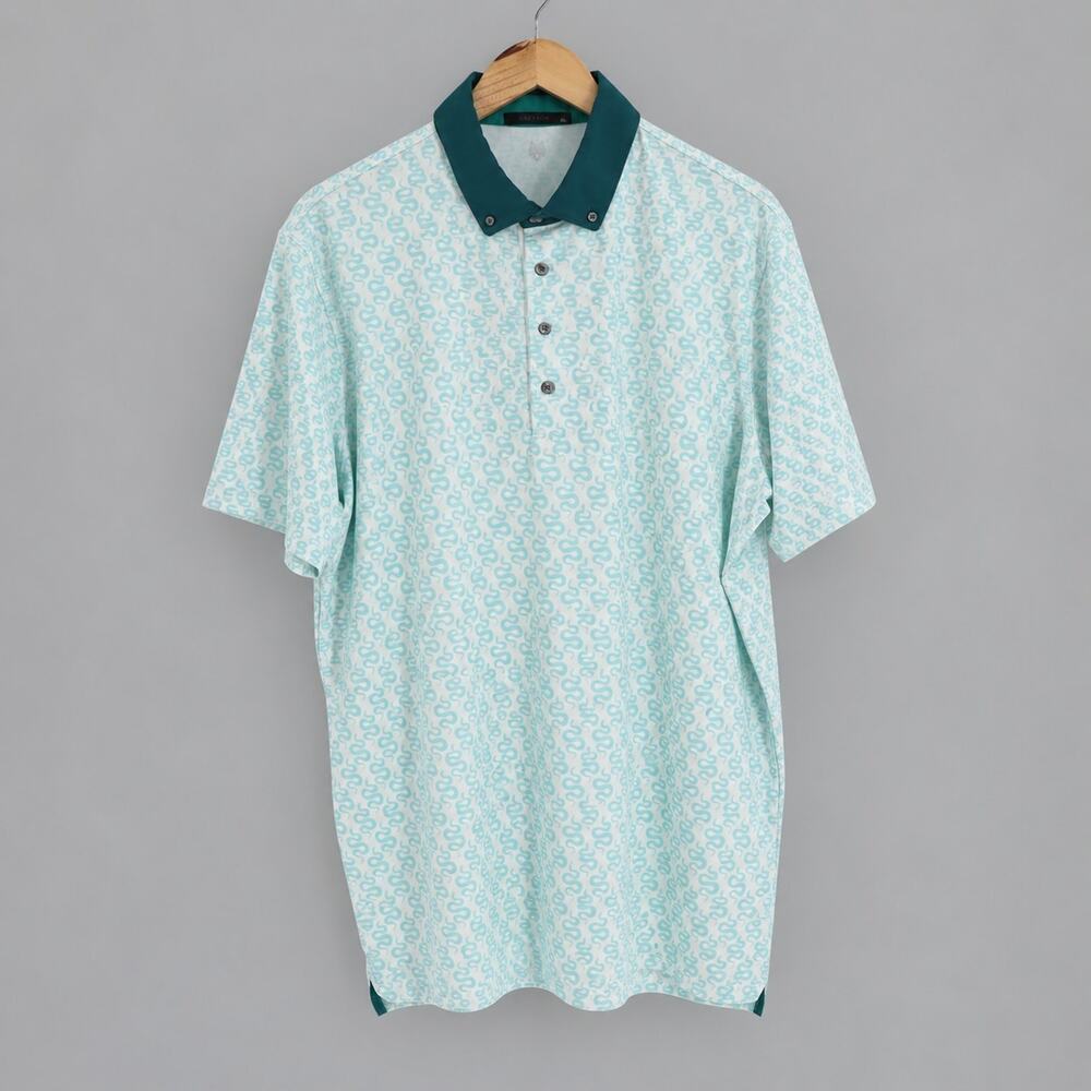 Greyson Men's Sz XL Snake Diaries All Over Snake Print Golf Polo Performance - Picture 1 of 11